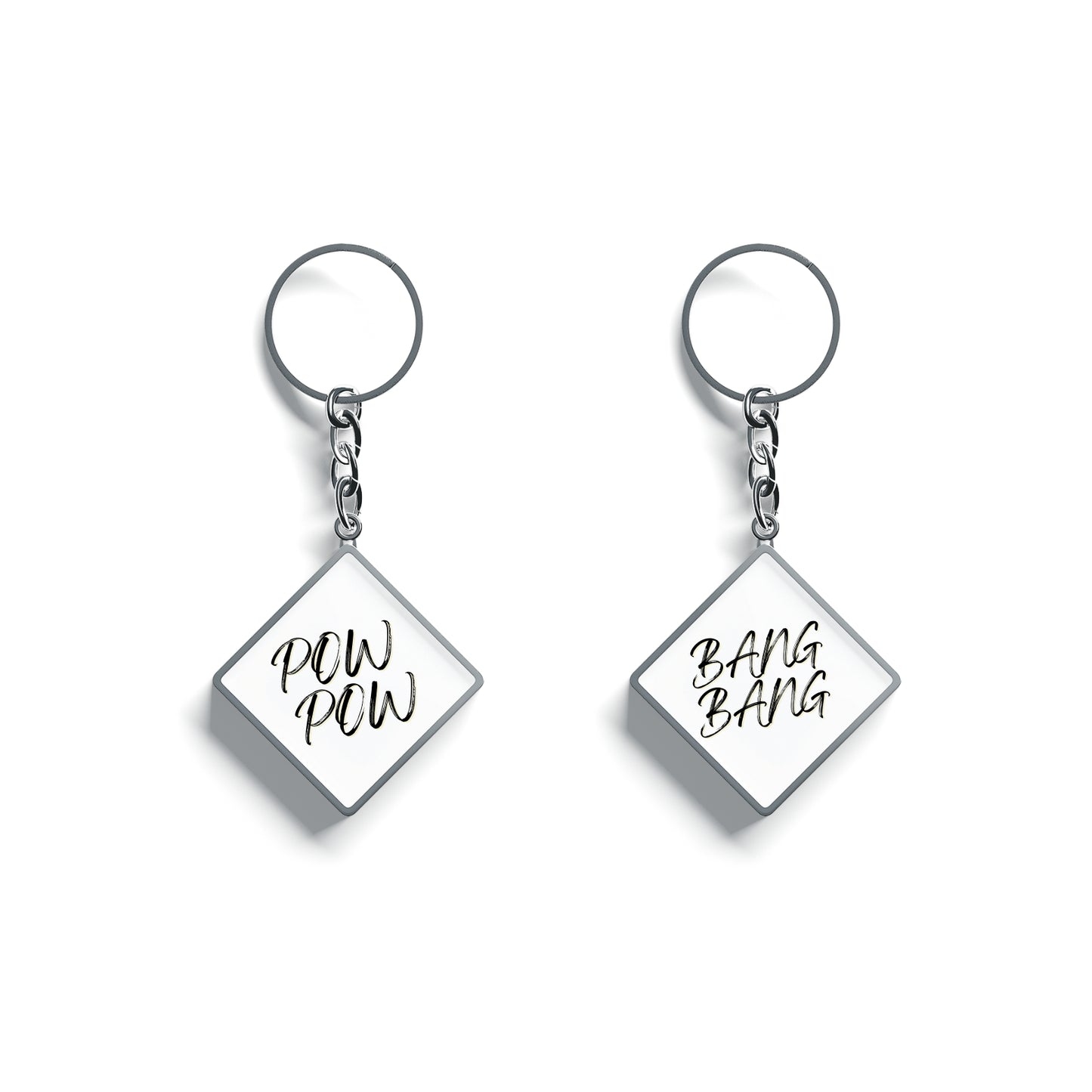 'POW POW', 'BANG BANG' Keychain Set